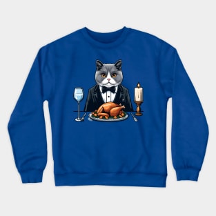 British Shorthair Cat Thanksgiving Crewneck Sweatshirt